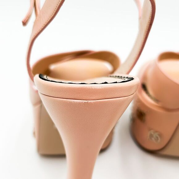 Gucci Janaya GG Studded Platform Sandals EU 40 US 10 Pink Leather High Heel - Picture 7 of 14